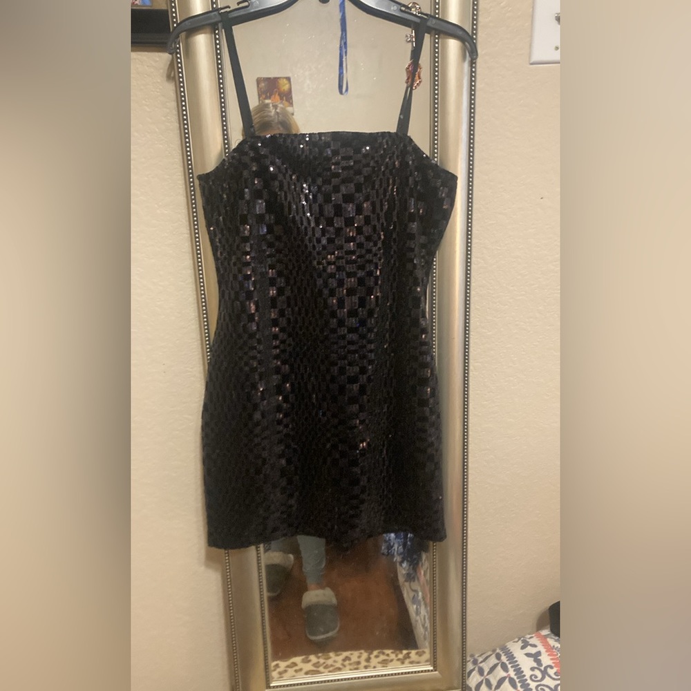 Black sequin dress